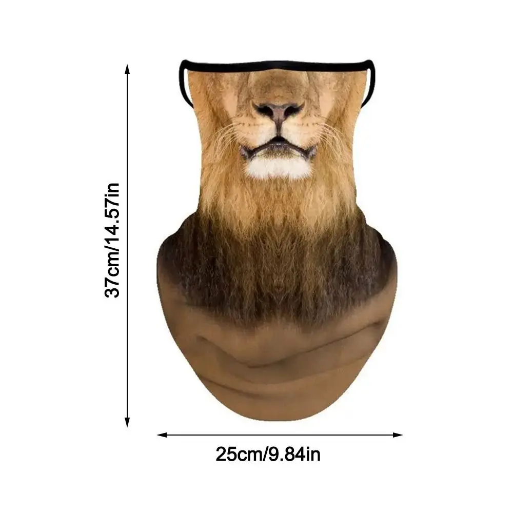 أزياء 3D نمط 3D الحيوان بالاكلافا الحرير الملمس تنفس قناع الوجه غطاء متعدد الوظائف الجليد وشاح حريري في الهواء الطلق #6