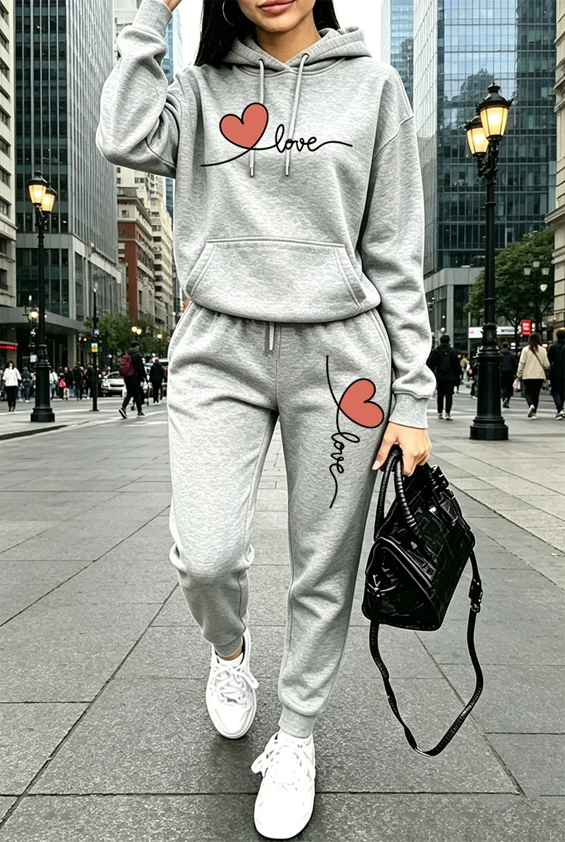 Womens Tracksuit Print Casual Long Sleeves Hoodie Sweatshirts Outdoors Sports Jogging Clothing Autumn Winter Fashion Streetwear view 2