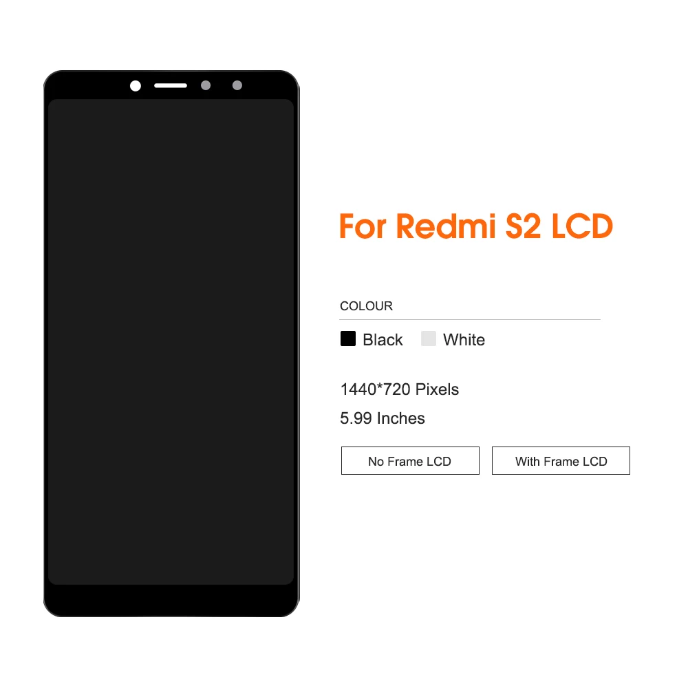 Touch Screen digitador Assembly com Frame, Display LCD, telefone Pantalla, Xiaomi Redmi S2