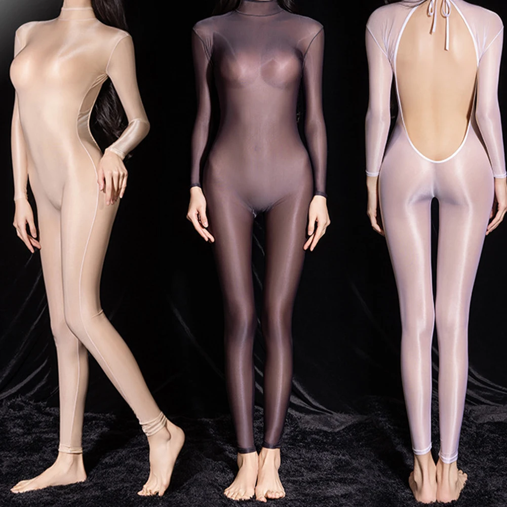 Female For Home For Hotel High Elasticity Bodysuit Long Sleeve Bodysuit Home Wear Hotel Wear Nylon Fabric Sleepwear