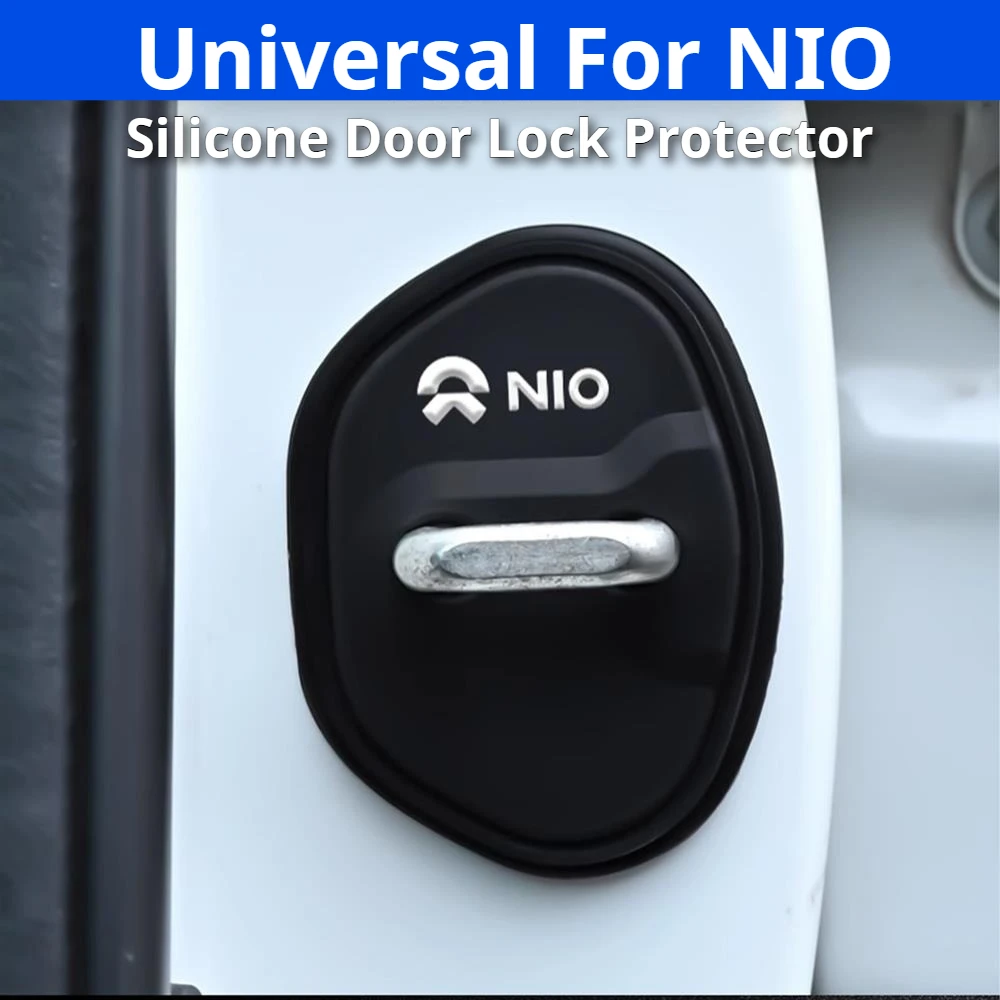 Universal For NIO Car Door Lock Buckle Cover Silicone Shock Absorbing Buffer Pad Door Protective Cover Mute Anti-rust Auto Mod