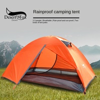 Desert Fox Outdoor Tent Double Double-decker Camping Rain and Sun Protection Multi-person Tent Portable Overnight Hiking Tent