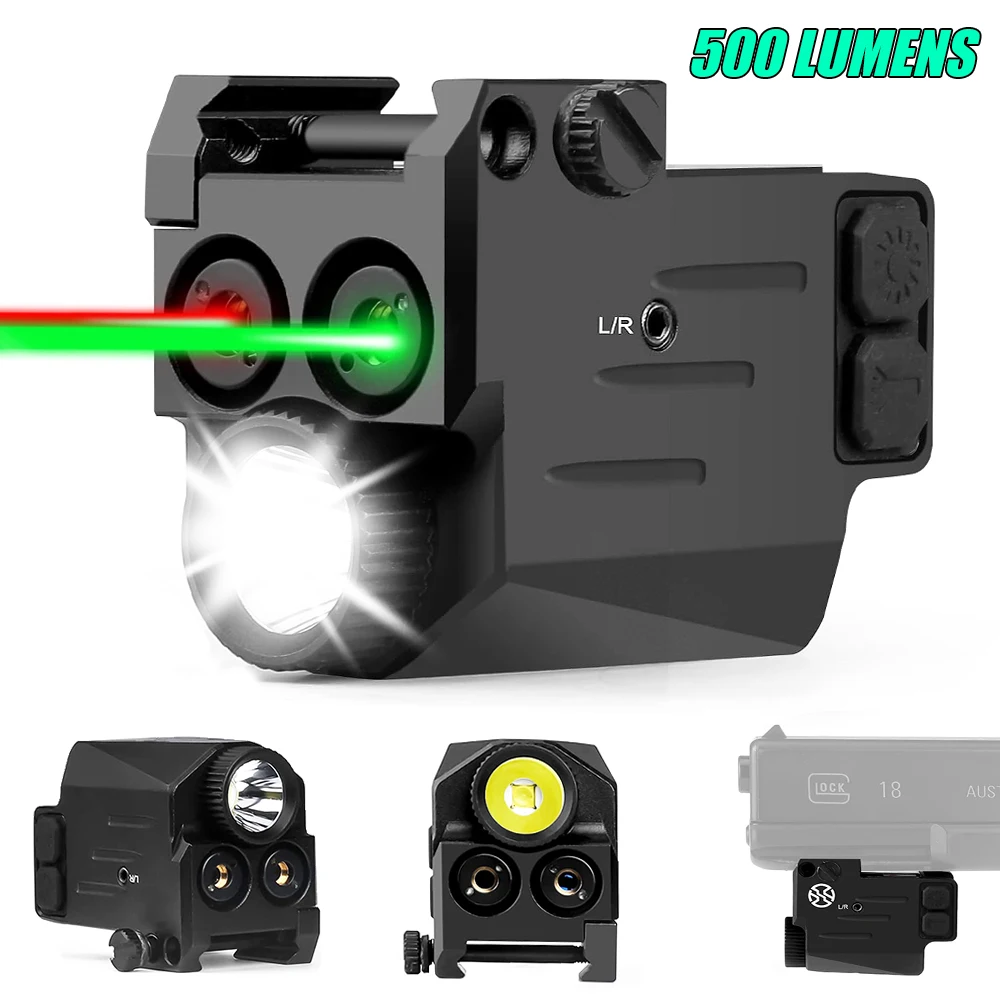 

500 Lumens Tactical Gun Light Red Green Laser Combo Pistol Flashlight Weapon Lights Handgun Light Airsfot Hunting Flashlight