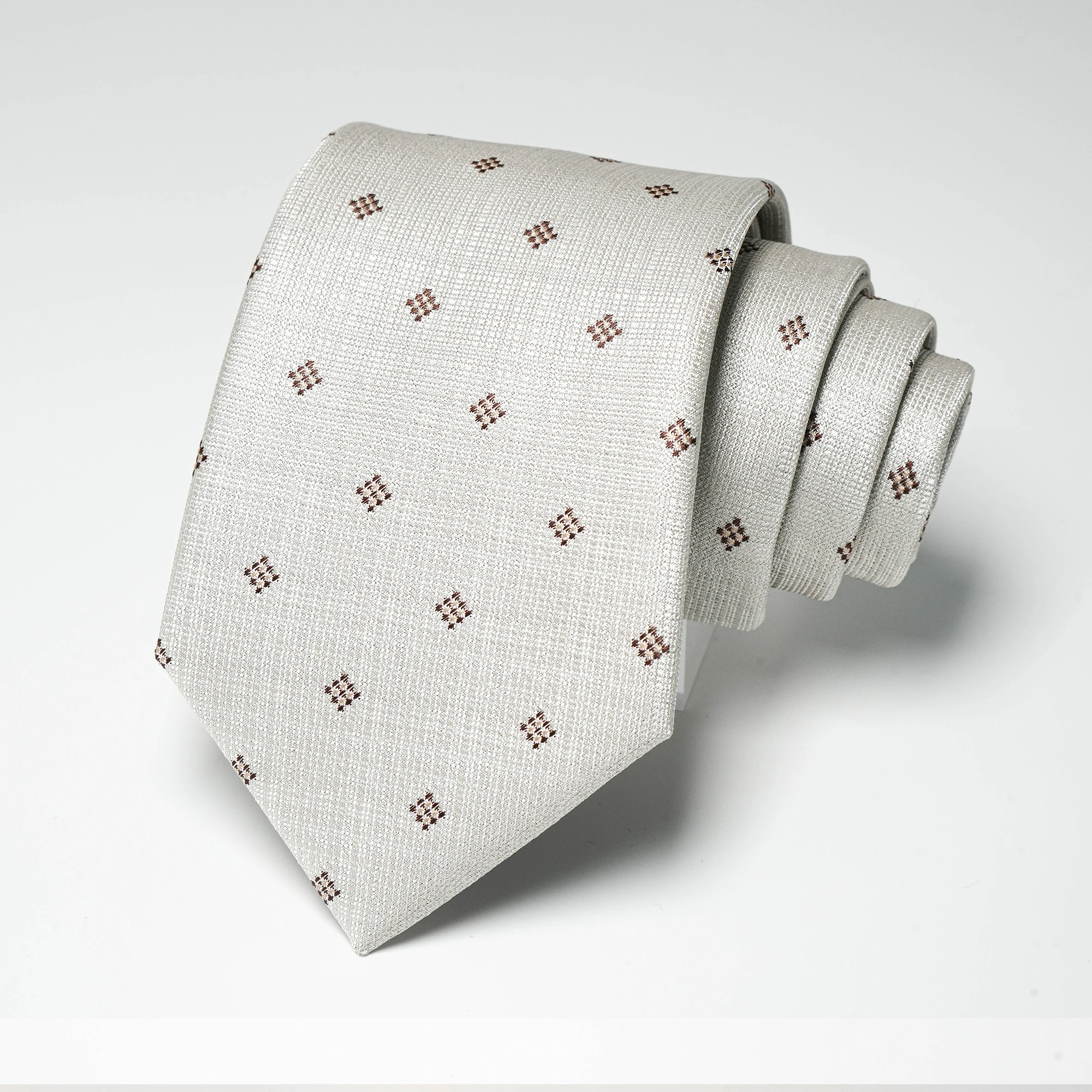 Luxuriöse einfarbige, bestickte Krawatte, 8 cm, hochwertige Seidenmischung, formelle Business-Anzug-Krawatte für Herren. – Detail 11