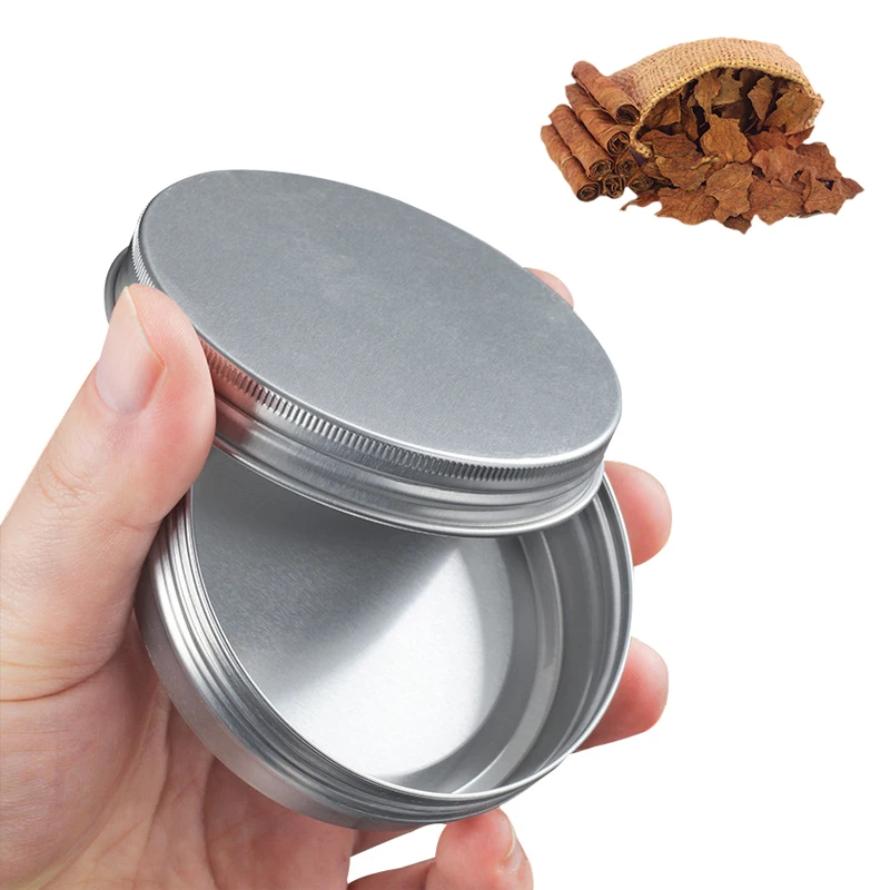 

6Pcs 100ml Silver Aluminum Empty Canisters Screw Lid Round Candle Spice Tobacco Canisters with Screw Lid Containers