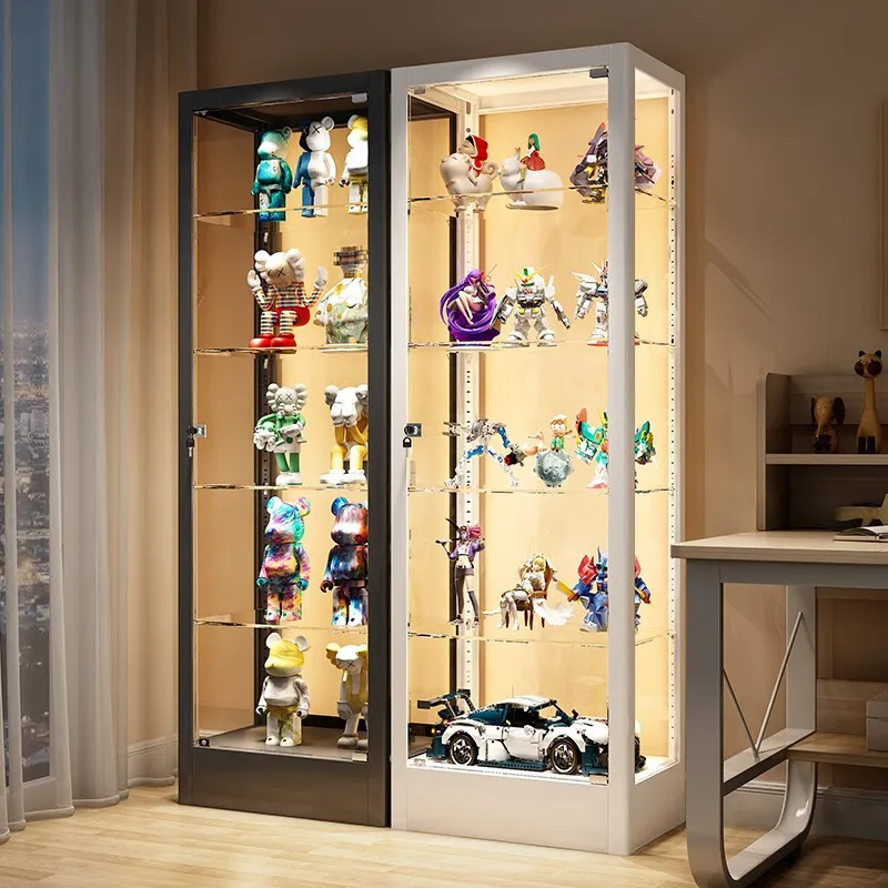 Transparent glass display cabinet, medal collection shelf bookcase