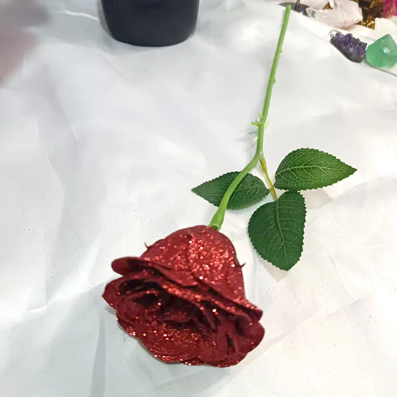 1/5/10/30pcs Glitter rose Branch refined artificial flowers high quality bouquet For mother\'s Valentine\'s day Wedding birthday