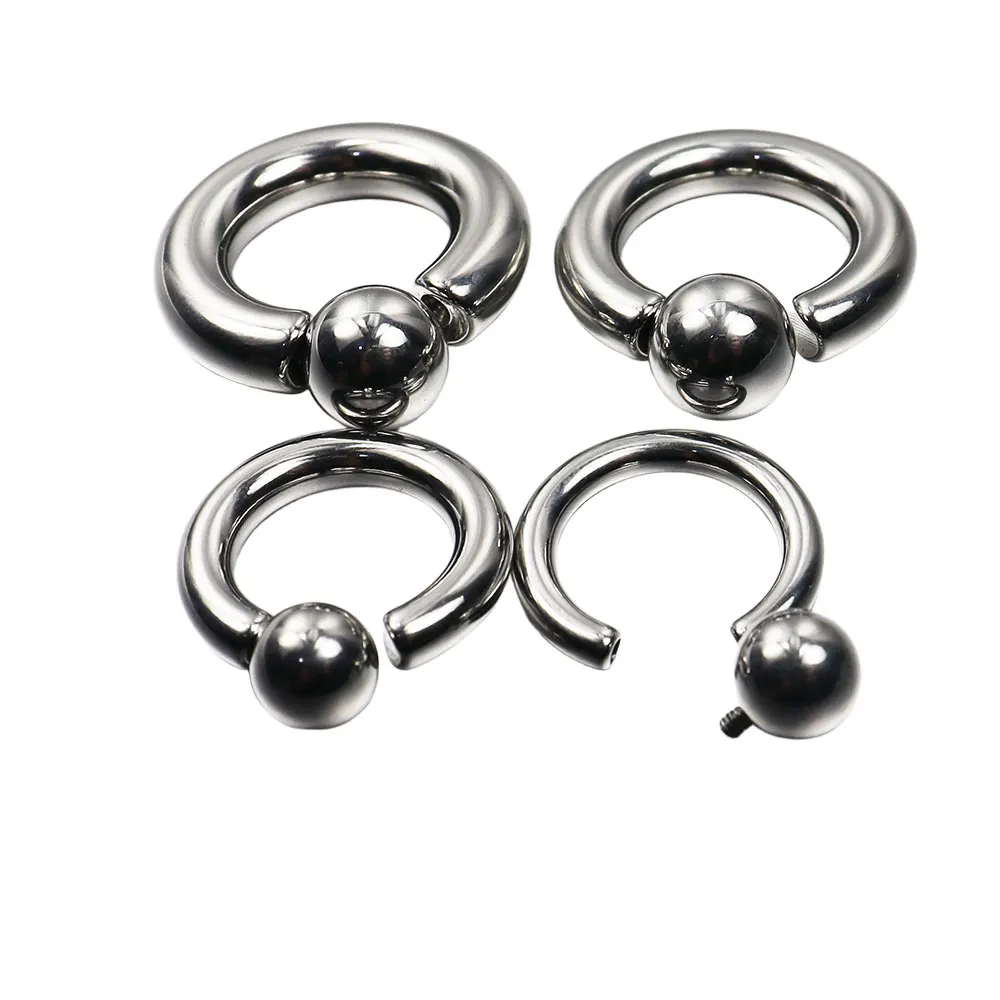 SaYao 1Piece PA Rings Stainless Steel Captive Hoop Rings CBR Flesh Tunnel Internally Screw Body Jewelry