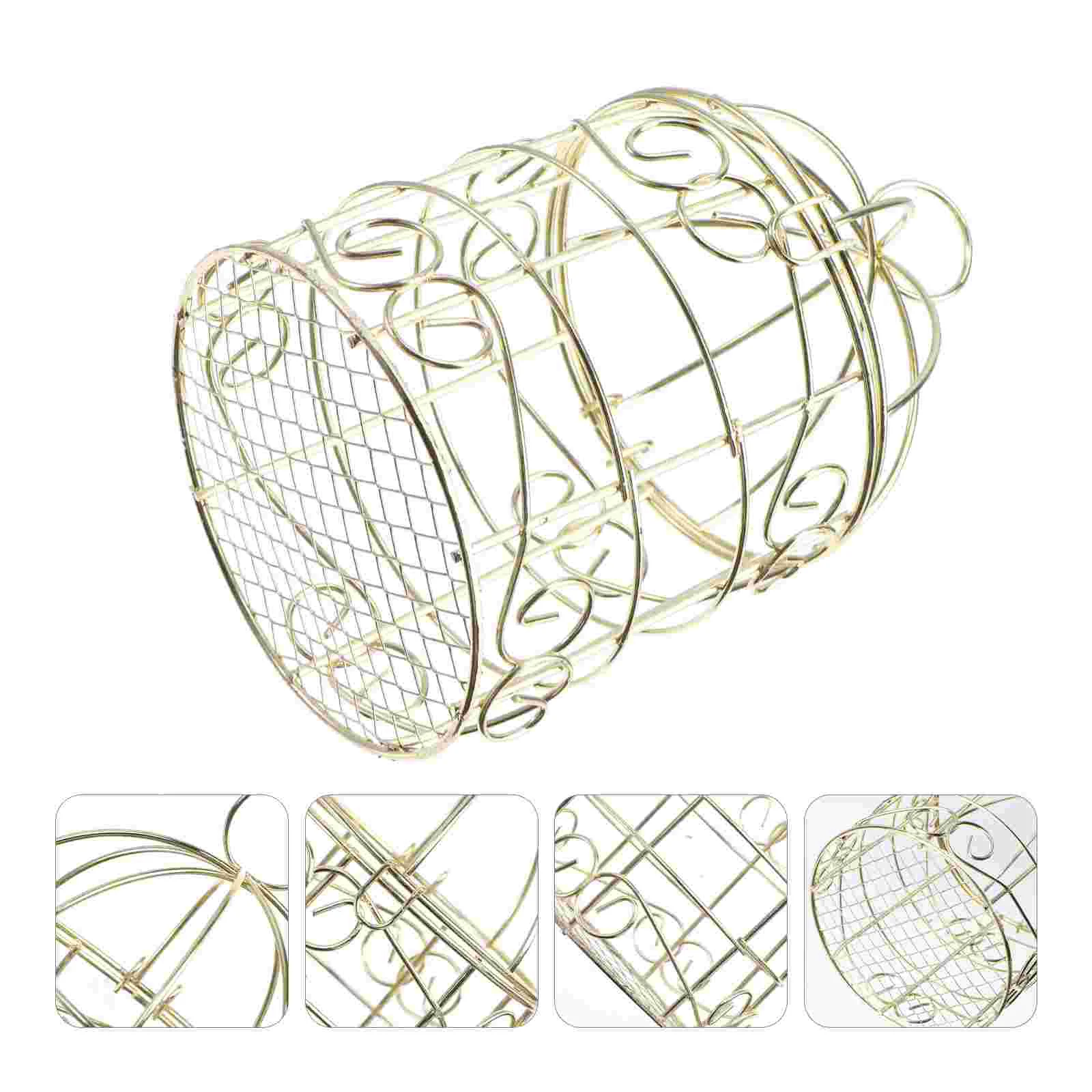 2 PCS Bird Feeder Feeding Basket Hollow Cage Hanging Type Metal Hollow-out Retro Feeders for Outdoors