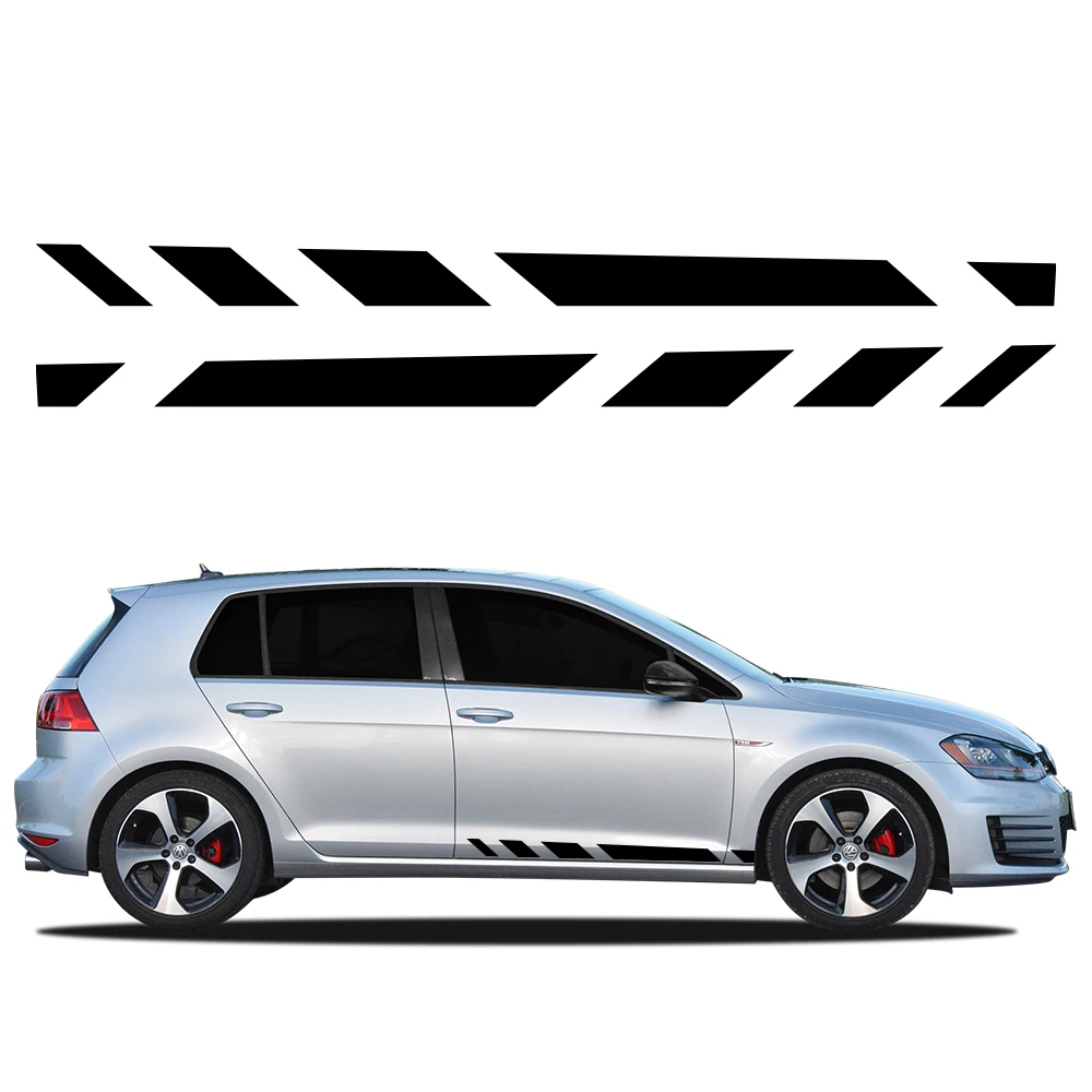 2PCS Car Door Side Stickers Racing Style Vinyl Decals For Volkswagen VW Golf 8 7 5 4 6 GTI MK8 MK7 MK5 MK6 MK4 Auto Accessories