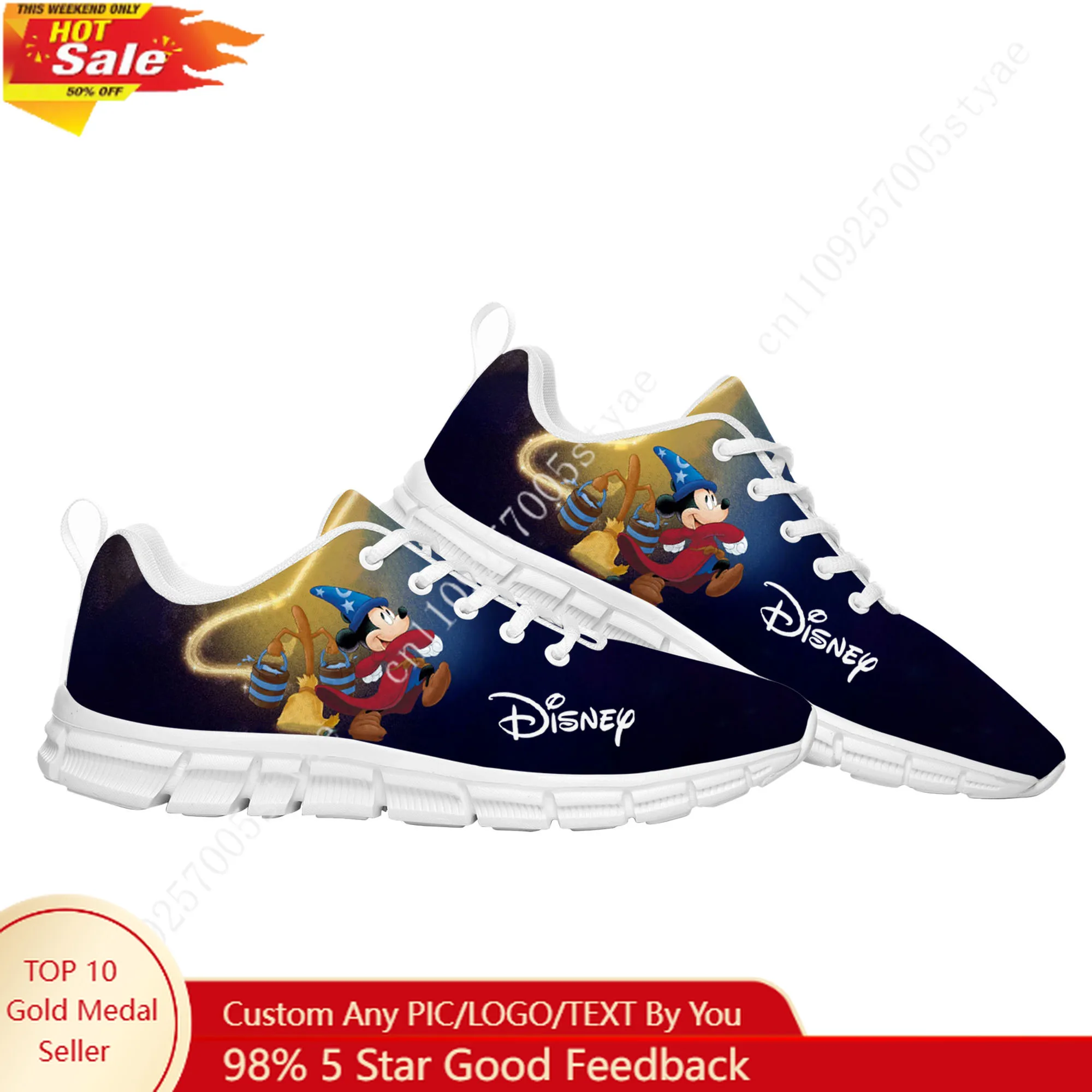 

Спортивная обувь Disney World Magic Mickey, мужские и женские кроссовки на заказ, легкие повседневные кроссовки