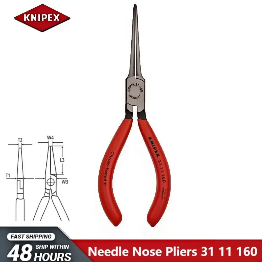 KNIPEX NO.3111160 Extra long needle nose pliers Mouth precision pliers for assembly work, bending and adjustment work