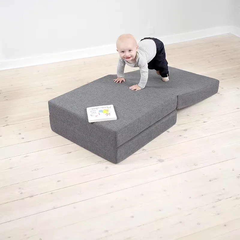 #Modern Simple Kid's Plush Cushion & Sofa 3 Layer FabricModular Sectional Building Blocks Play Folding Couch Siting Support Seat