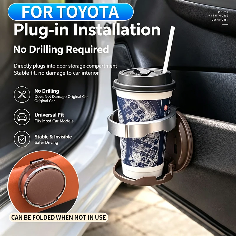For Toyota Corolla RAV4 Highlander Corolla Cross Sienna Camry C-HR Alphard Harrier bZ4X multi-functional car door cup holder