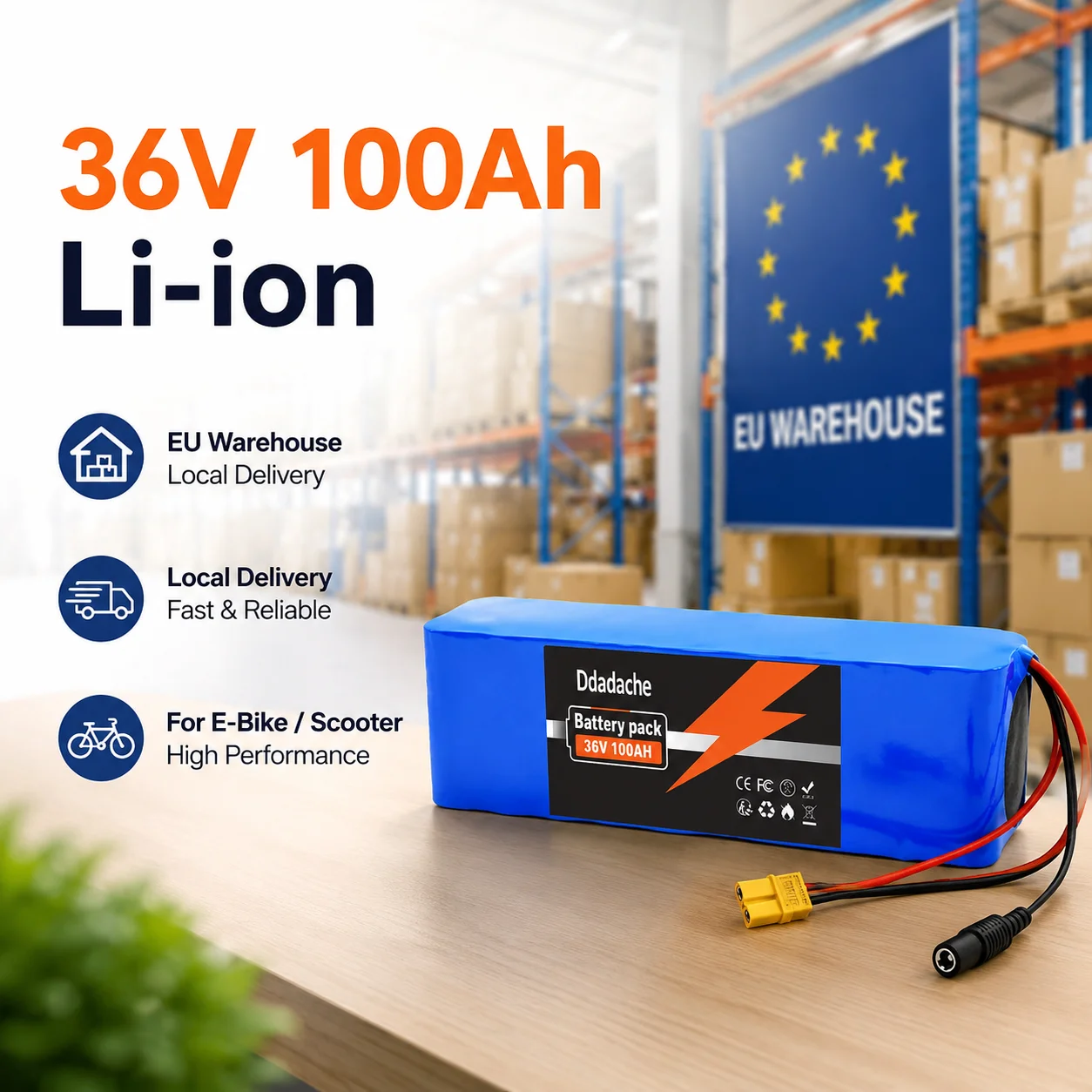 Ersatzakku 36V 100000mAh 3600Wh Elektroroller-Akkupack für 500W Roller Lithium-Ionen 10s2p 20-60