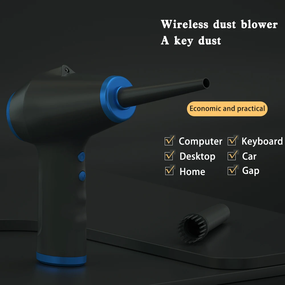 Cordless Air Duster Portable Keyboard Cleaner 10000mAH Large Capacity Compressed Air Gale Cleaner Dust Blower for Car Computer
