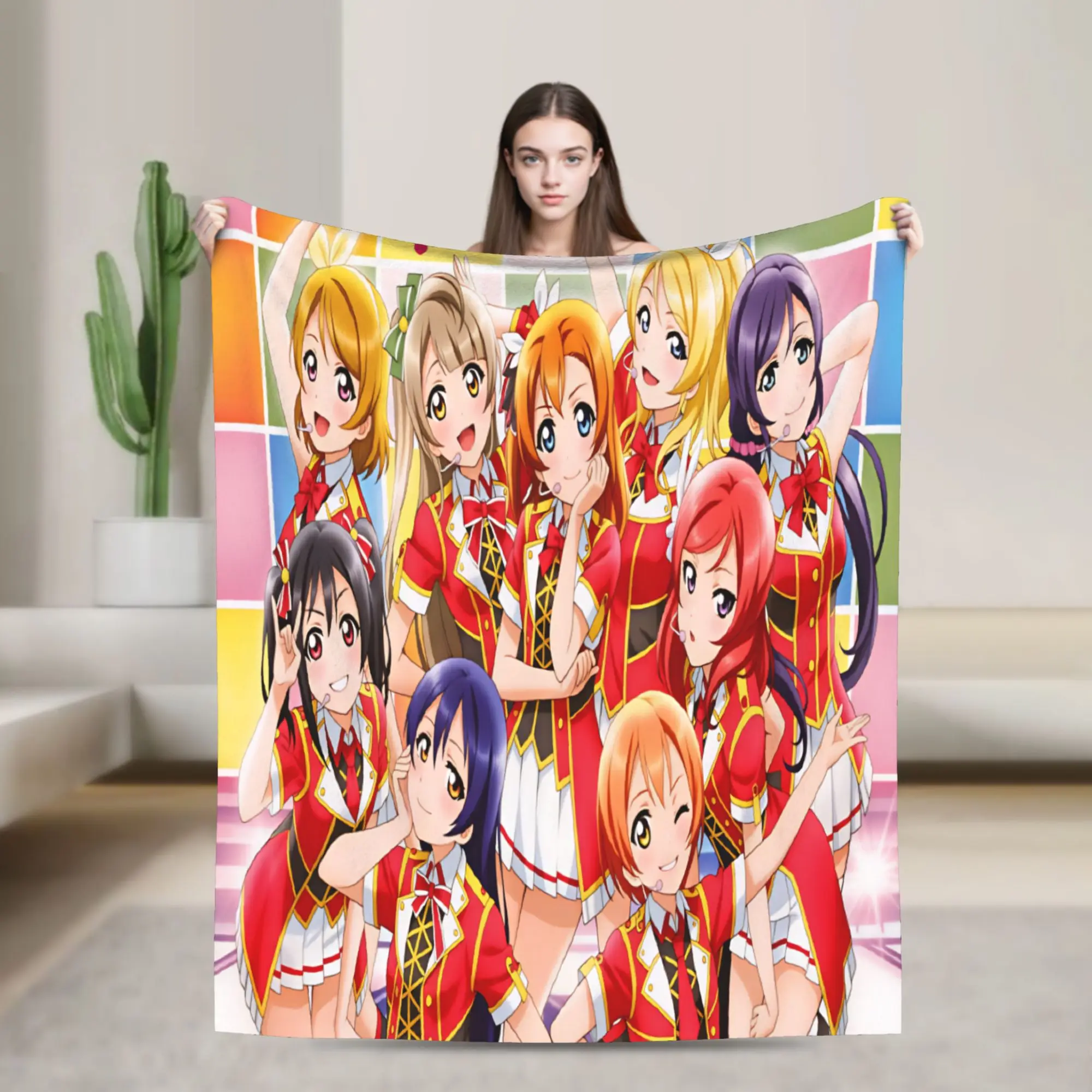 Love Live!  Flannel Blankets  Soft Durable Bedding Throws for Living Room Camping Pattern Bedspread Sofa Bed Cover
