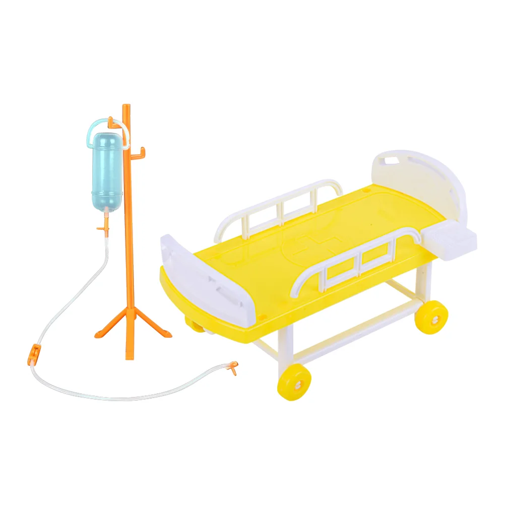 Casa de muñecas de juguete para niñas, cama médica simulada, simulación de bebé, cama de Hoz de imitación, trabajo de Hospital, enfermera