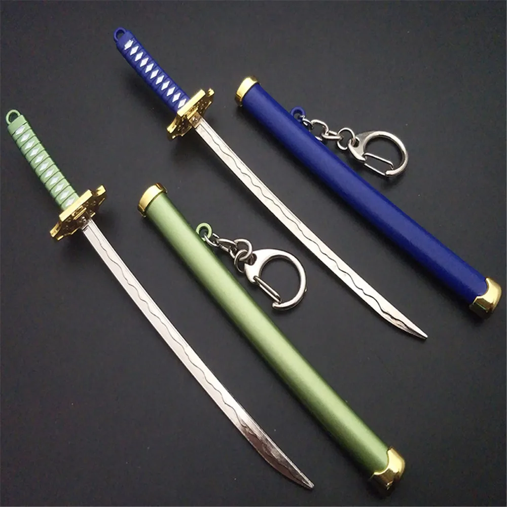 2022 Nieuwe 7 Stijlen Roronoa Zoro Zwaard Sleutelhanger Voor Vrouwen Mannen Gesp Toolholder Schede Katana Sabre Auto Sleutelhangers Gift Sleutel kettingen