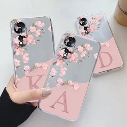 For Honor 70 90 200 400 Lite Phone Case Soft Slim Luxury A-Z Letters Back Cover Fundas Clear Bumper Transparent Shell Capa Bags