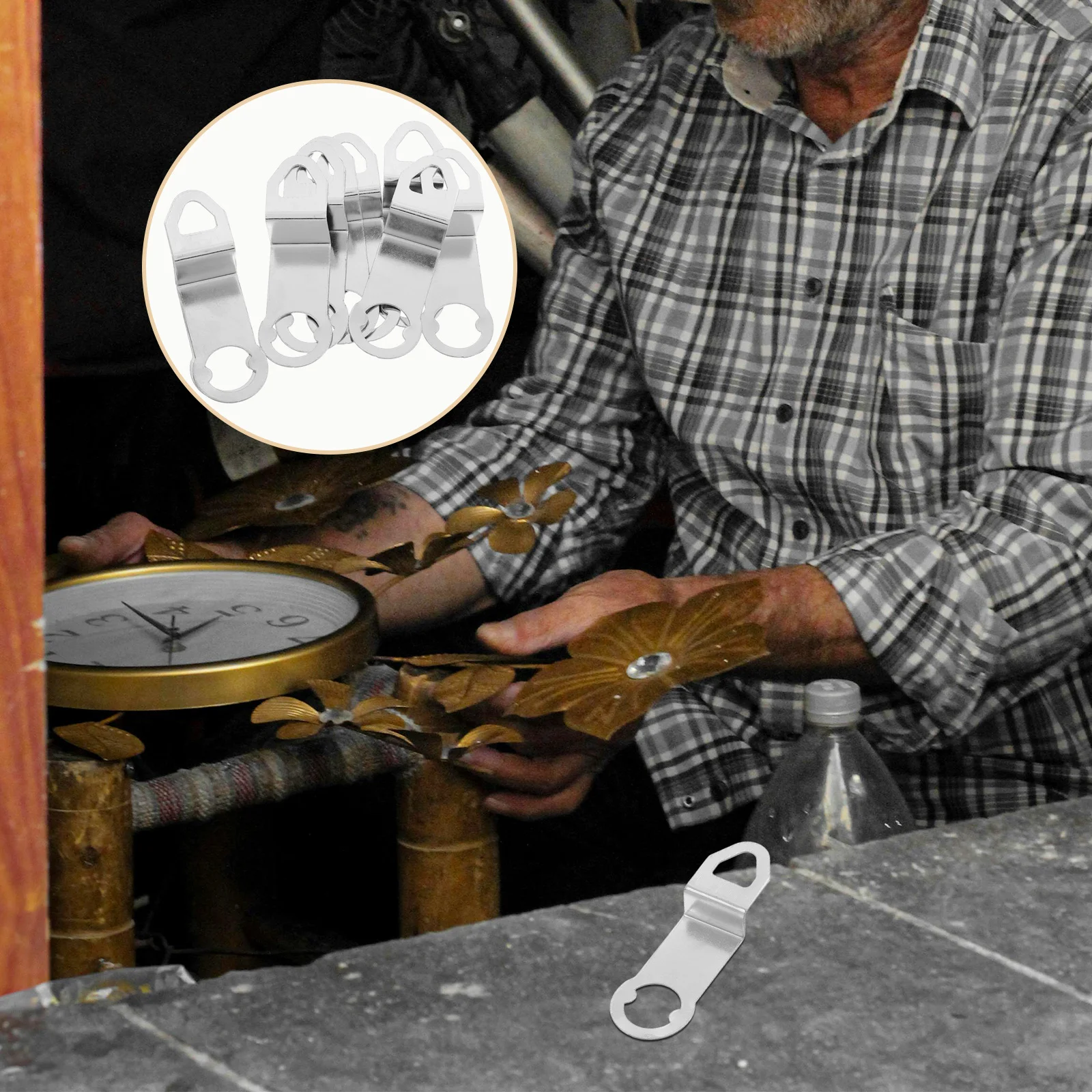 

10Pcs Metal Clock Hooks for Wall Clocks Quartz Movement Hanging Hooks Clock Repair Parts Replacement Kit Watch Parts