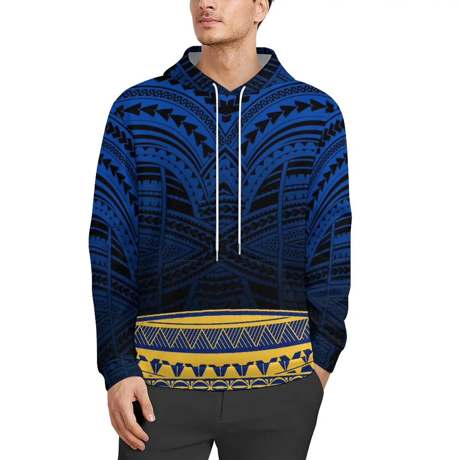 

Men Customized Hoodie Polynesian Print Sweatshirt Samoa Tribal Style Design Casual Everyday Outdoor Spring Men Hoodie