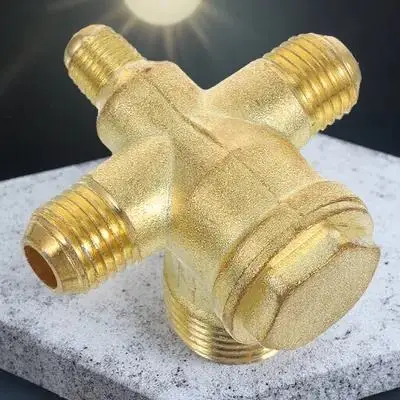 Air Compressor Check Valve Double Tube Single Way 4 Ways Threaded Non-Return Valve Pneumatic Accessory Safety Pressure Control