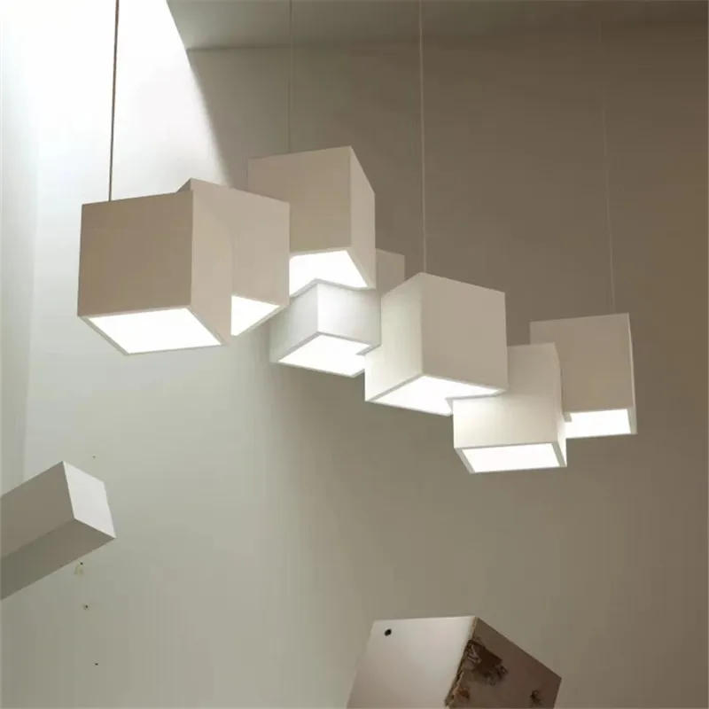 Imagem -03 - Nordic Cube Chandelier para Sala de Estar Simples Creative Box Lights Post Modern Foscarini Light Decoração de Quarto e Bar Iluminação