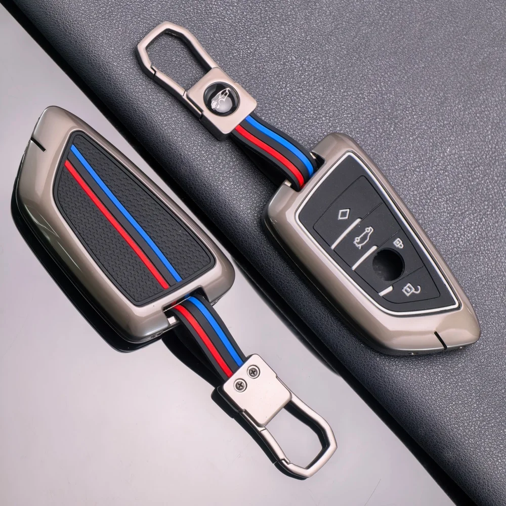 New Metal Remote Car Key Cover Keychain Key Case for BMW X1 X3 X4 X5 X6 Series 1 2 3 5 7 G20 G02 G05 G31 G23 F34 F15 F40 IX3