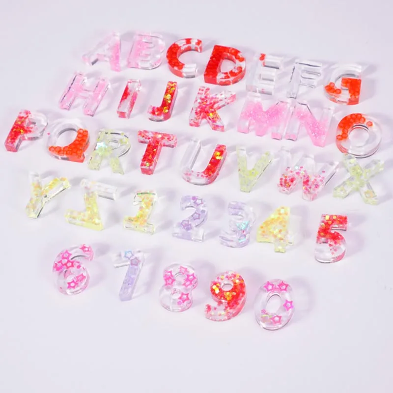 Home DIY Decor 1PC Crystal Epoxy Resin ilicone Mold Small/Large Alphabet Letter Number Casting Soft Multi-Purpose Baking Mould