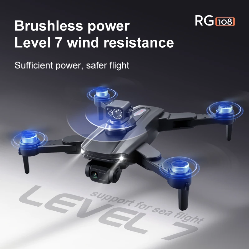 RG108 High-end Professional Quadcopter Professional Obstacle Avoidance Camera 8K Anti Shake Dual Camera Brushless Motor GPS