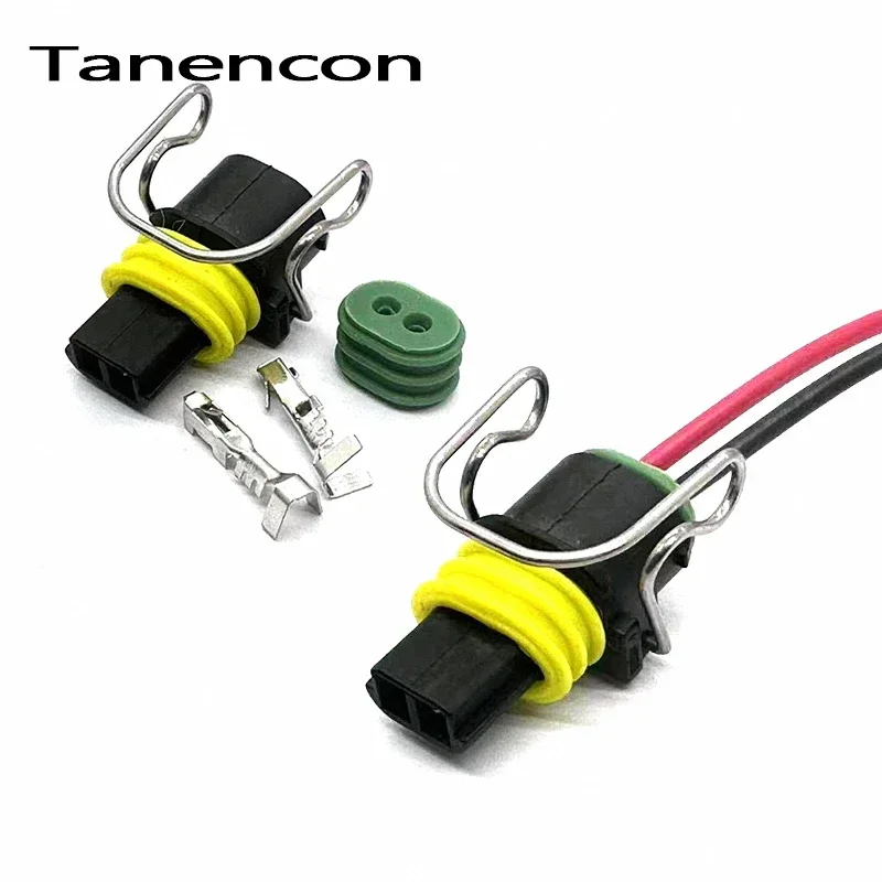 

1 Set 2 Pin Excavator Electrical Nozzle Connectors E320 325 330 336D C7C9 Injector Waterproof Plug for carter excavator