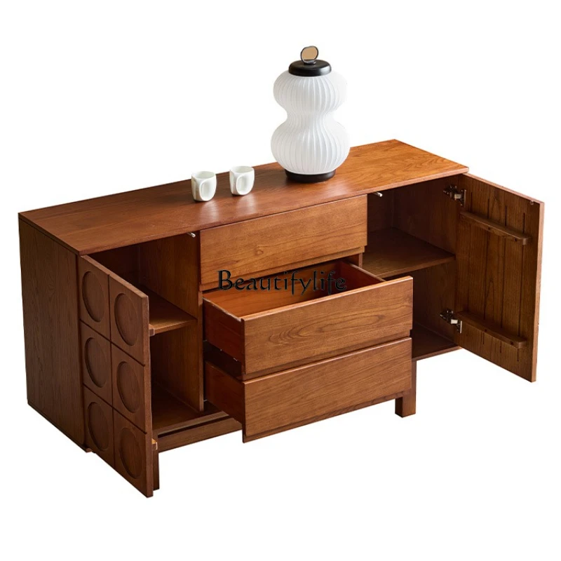 

French retro side cabinet storage restaurant against the wall object porch wabi sabi wind medieval American tea cabinet