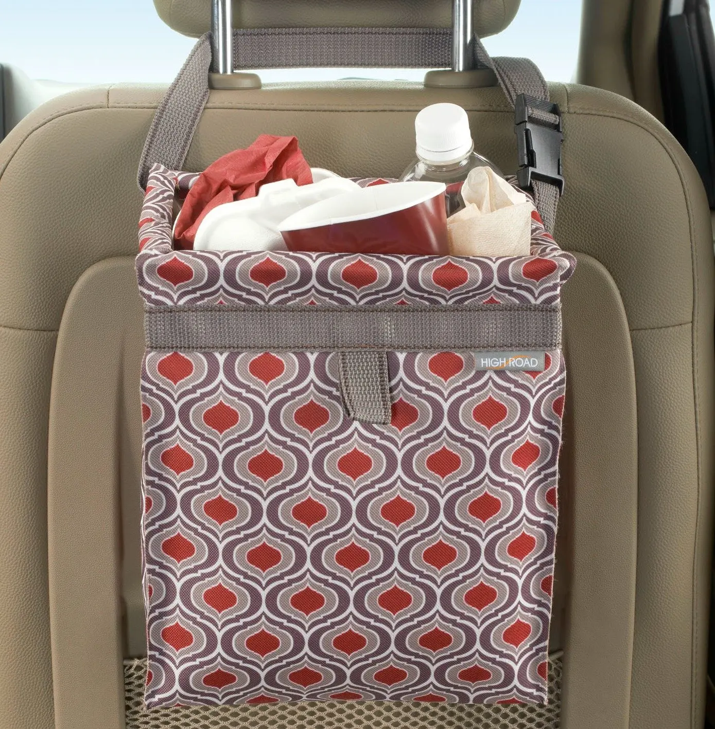 

Hanging Car Garbage Bag with Push-Close Lid, Waterproof, 3 Gallons, for Car SUV Truck Seat Backs