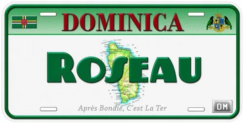 Dominica Roseau Novelty Car Tag License Plate Aluminum