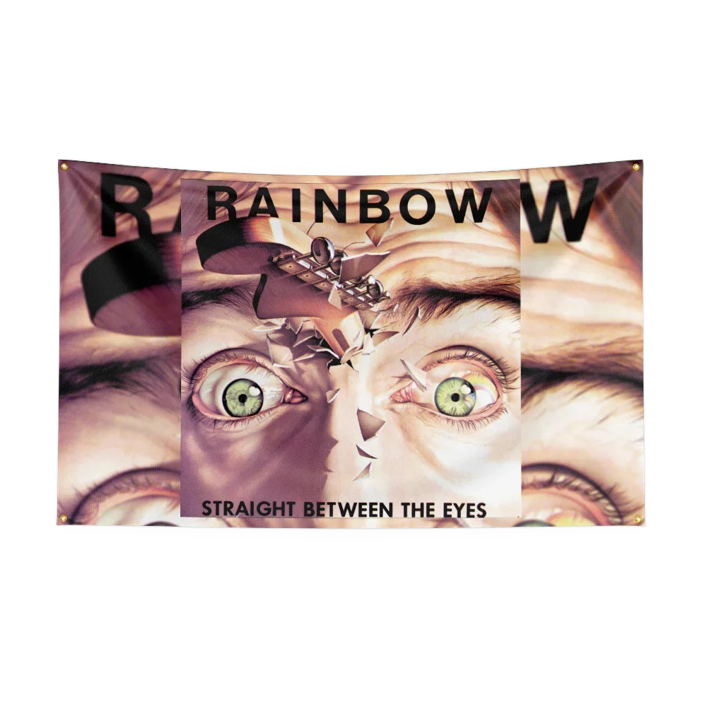 3x5 Ft R-rain-b-bowS Band Flag Polyester Digital Printing Banner for Garage Wall Art Out Door Decoration With Brass Grommets
