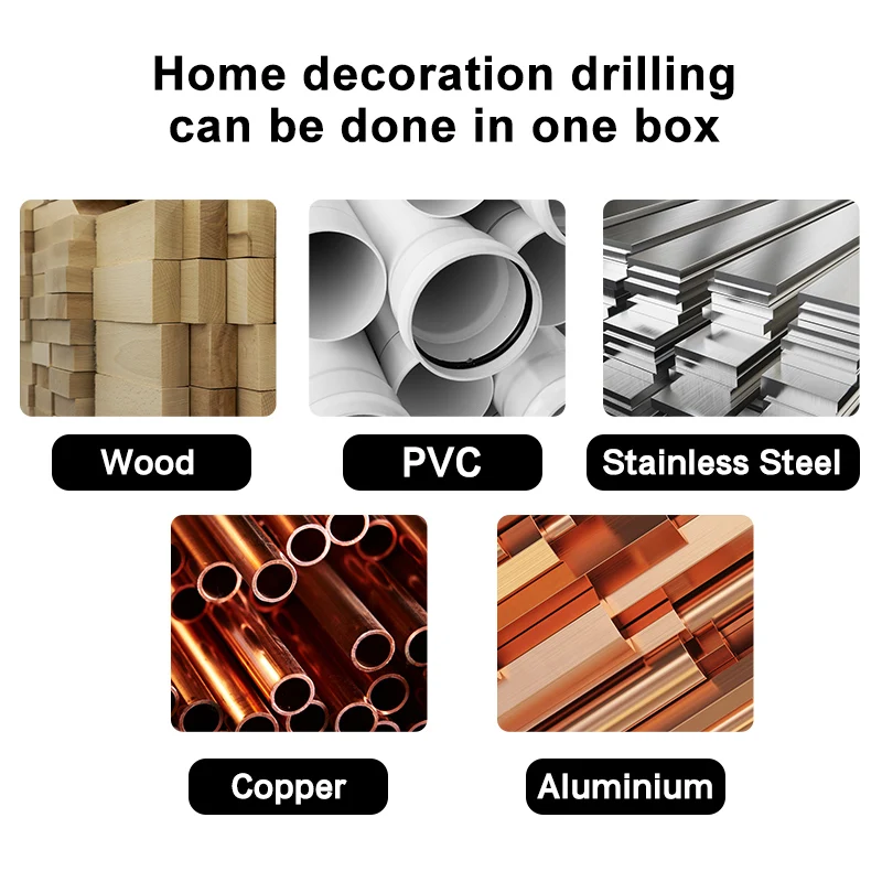 건설용 드릴 3포인트 목공 드릴 16종 믹스 직선 핸들 비트 플라스틱 목재 금속 트위스트 드릴 위치 지정 도구 액세서리