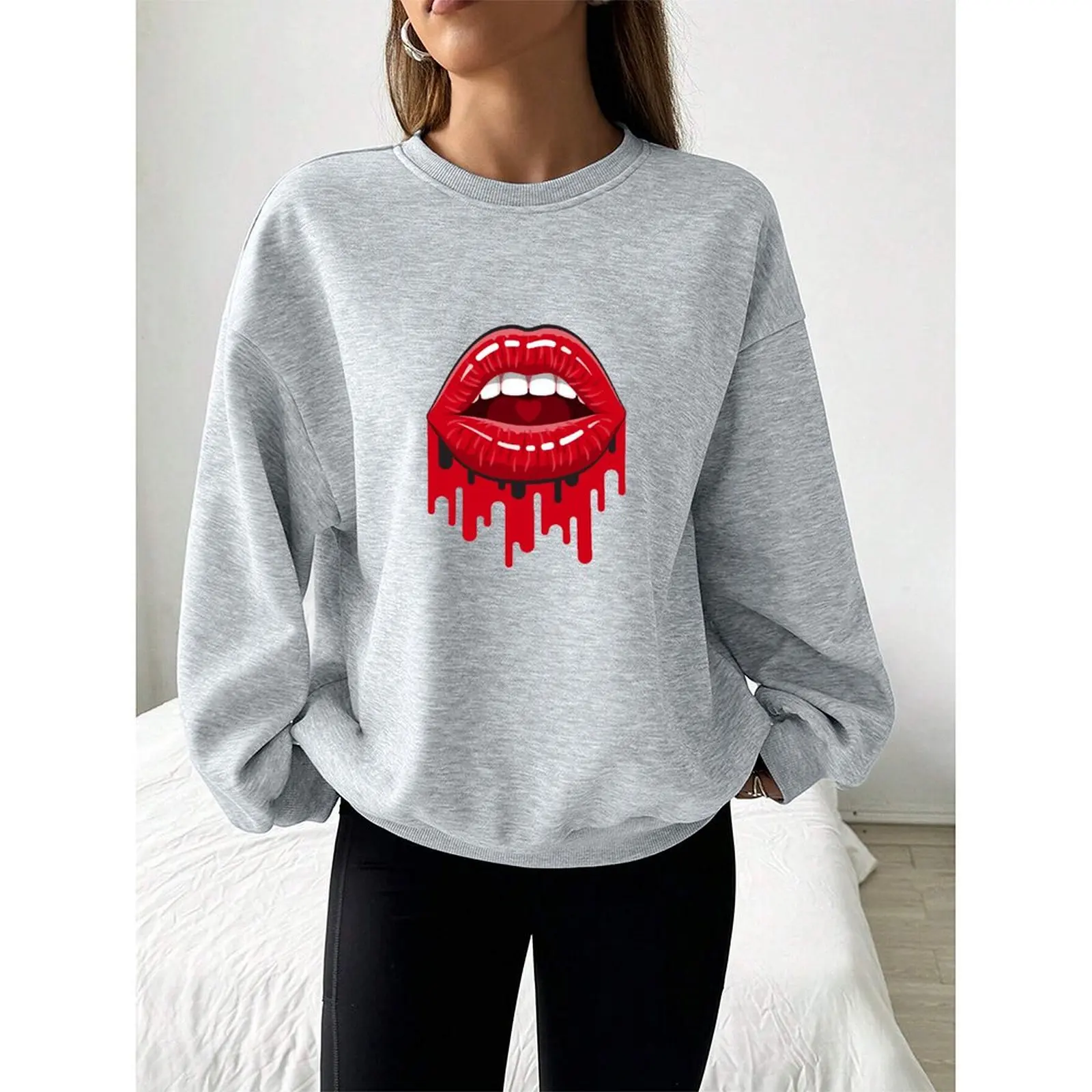 

Autumn Winter Wear Velvet Winter Sweater For Female Long Sleeve Style Regular Length Comfortable Round Neck Sweater