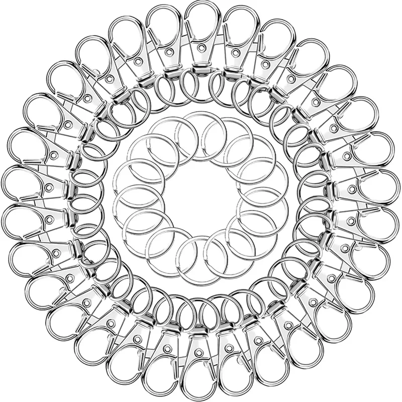 키체인 클립 후크 회전 걸쇠 랜야드 스냅 후크 랍스터 클로 걸쇠, 열쇠 고리, DIY 보석 공예, 100 개