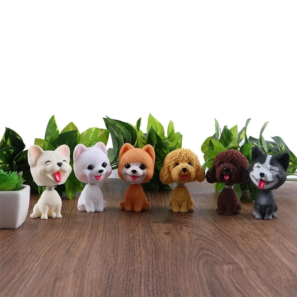 Decoration Gift Wobble Head  Resin Gift Tabletop Car Ornaments Nodding Puppy  Bobblehead Dog Shaking Head Dog