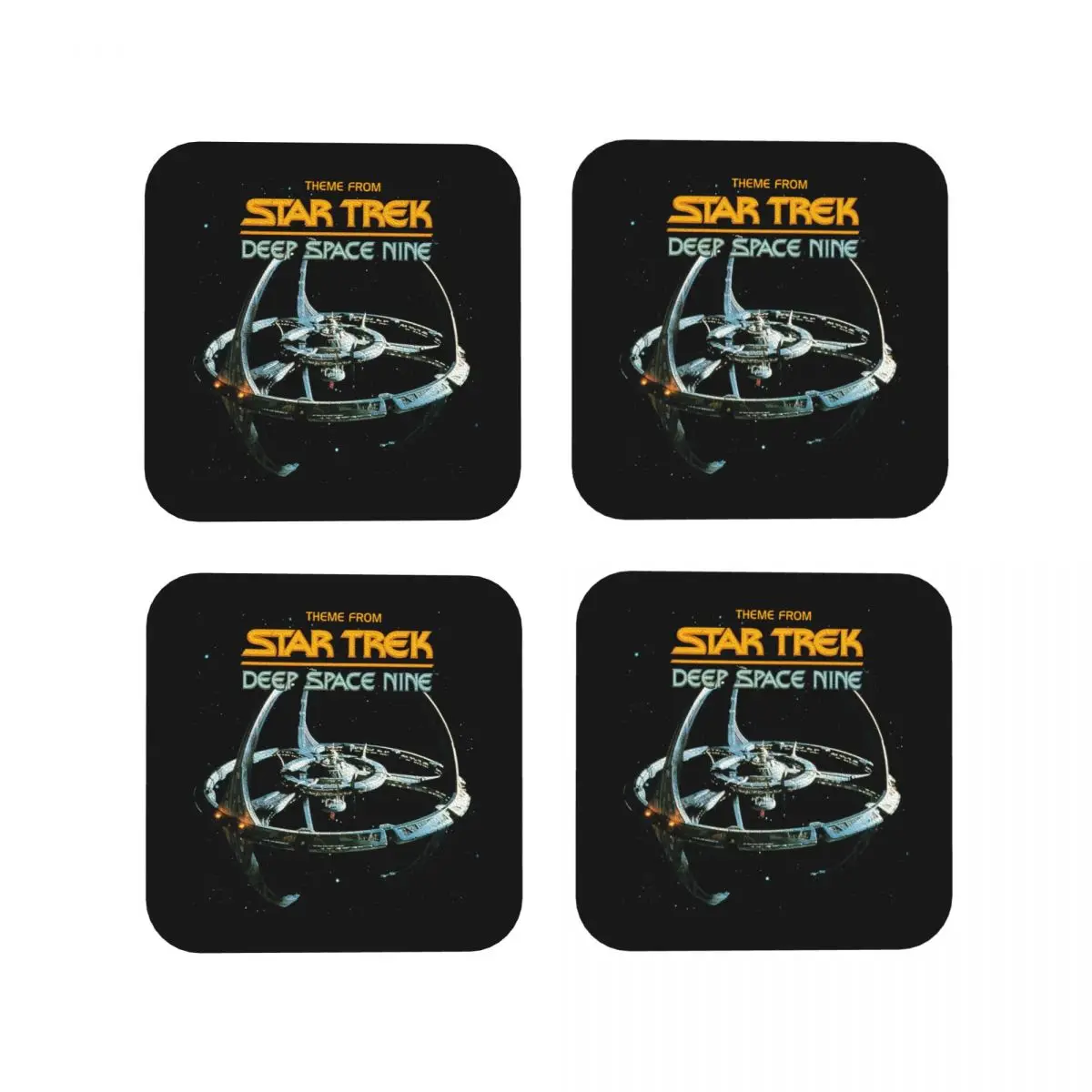 Star Trek Deep Space Nine Raumstation Untersetzer Kaffeematten Tassen-Untersetzer Tischsets Geschirruntersetzer für Zuhause Küche Esszimmer Bar