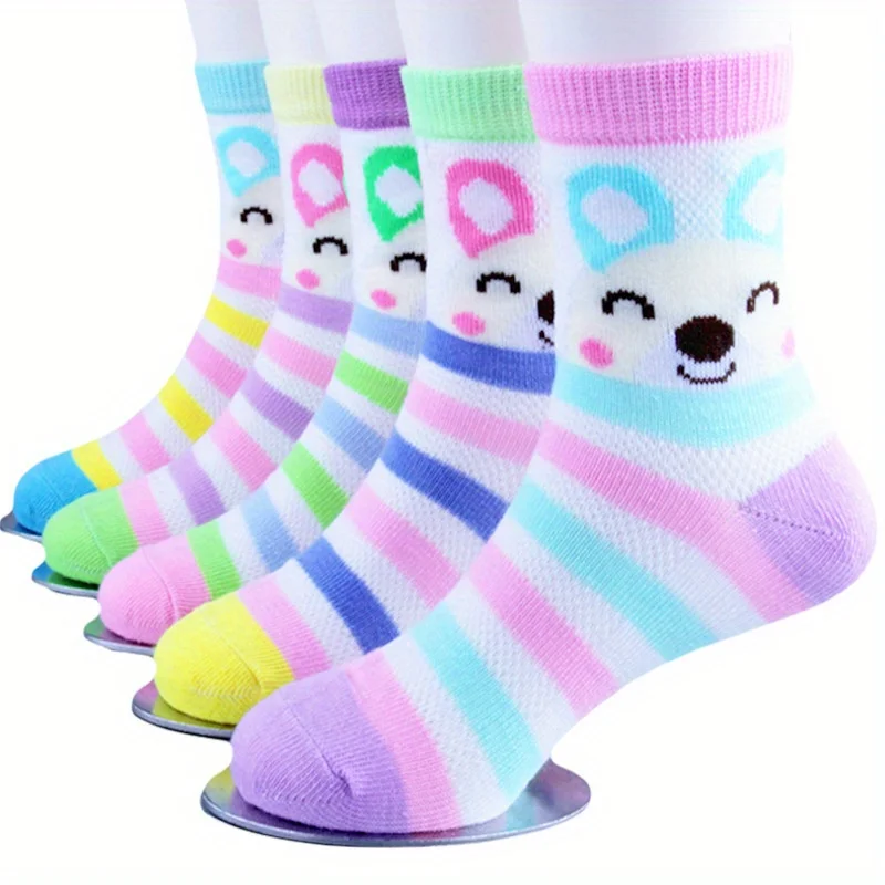 5 Pairs Cute Animal Socks, Unisex Kids Crew Socks for Boys Girls, Comfortable Everyday Wear ﻿ ﻿