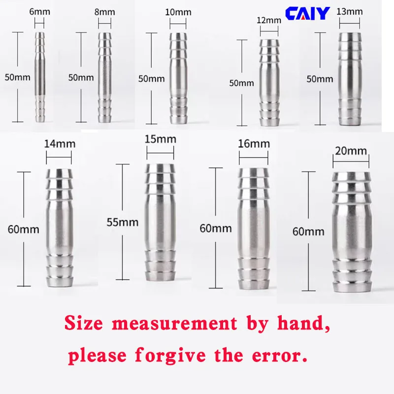 6 8 10 12 16 20 32mm T Type Y Type Tee 304 Stainless Steel Barb Pipe Fitting 2 3 4-Way Water Gas Hose Connector Barbed Adapter