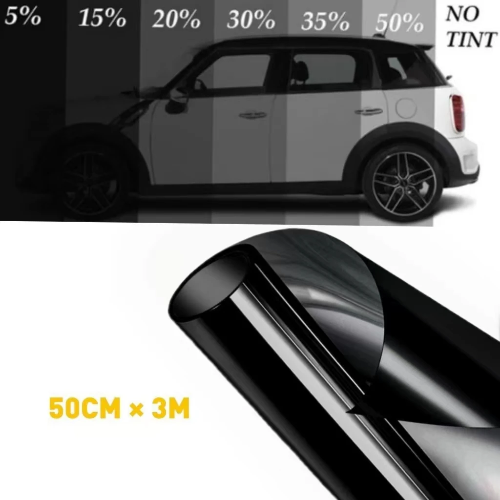 50cmX3m Window Film Anti UV Reflective Tint Film Protector Sticker Films Transmittance 1% 5% 15% 25% 35% 50% for Car Home Glass