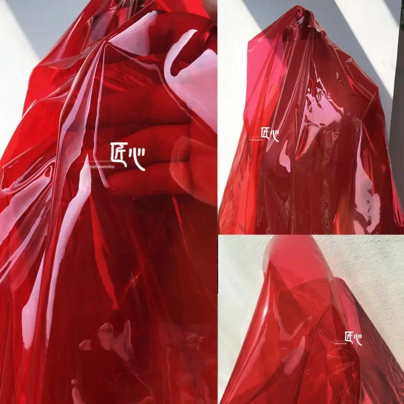 Filme de tecido de couro à prova d'água tecido de designer vermelho profundo pano por atacado material TPU faça você mesmo