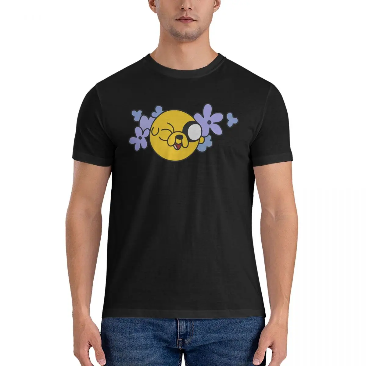 Men's Handsome T Shirts A-Adventure Time Cotton Tops Creative Short Sleeve Round Neck Tee Shirt Printed T-Shirts