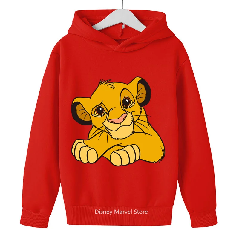 Kids Cartoon Animals Graphic The Lion King Simba Hoodies Cartoon Boys Girls Printed Sweatshirt Children Tops Long-Sleeve Clothes