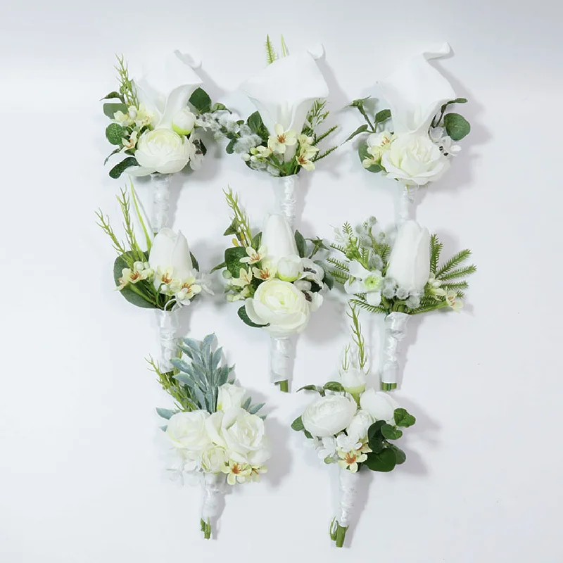 Westliche Art Geschäfts feier Corsage Hand Blume Hochzeit liefert simulierte Blumen fotografie Studio weiße Serie