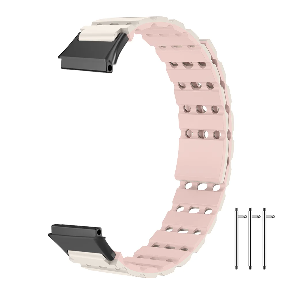 

Magnetic Watch Strap For Huawei Band 7 Bracelet Breathable Air Holes Quick Release Sweat-proof Silicone Sport Smart Watch Band