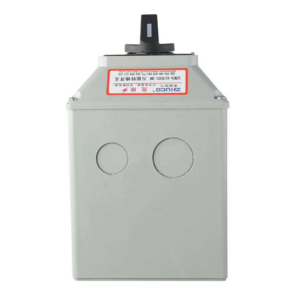 Universal Rotary Changeover Switch SZW26-63/D303.3BF with Master Switch Exterior Box 660V 40A 3 Position 12 Terminals 3 Phase